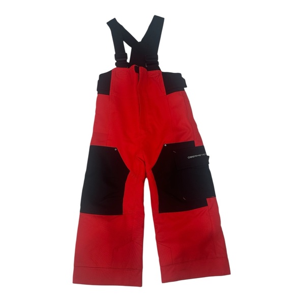 Obermeyer Ski Winter Pants Overall Red Black Size Kids  4 - Picture 1 of 4